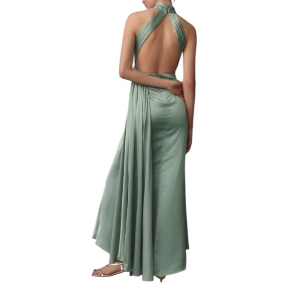 Anthropologie IEENA for Mac Duggal Chic Sage Halter Maxi Dress - Picture 6 of 12